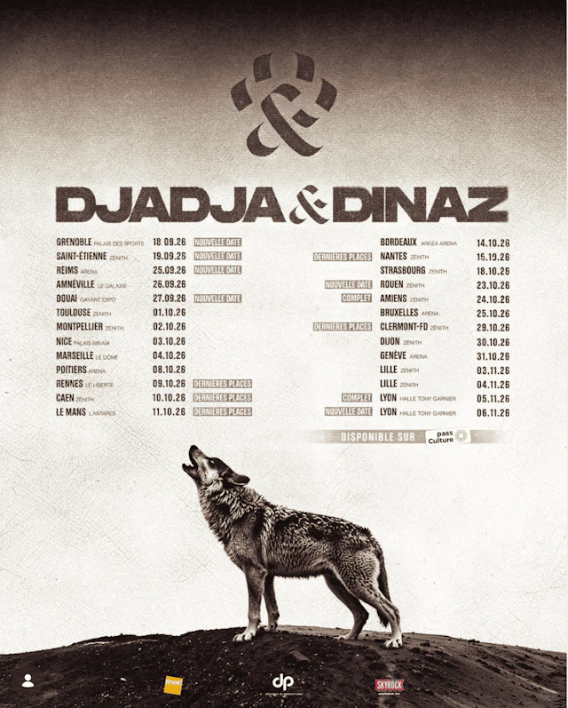 Djadja & Dinaz on tour in autumn 2026: around twenty dates across France, Belgium, and Switzerland. 
